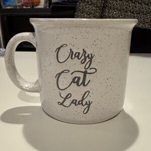 Crazy Cat Lady Stoneware Coffee Mug - White Speckled